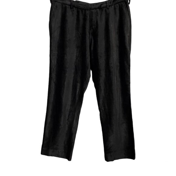 Swildens XXX Cropped Velour High Waist Black Pants - Picture 1 of 7